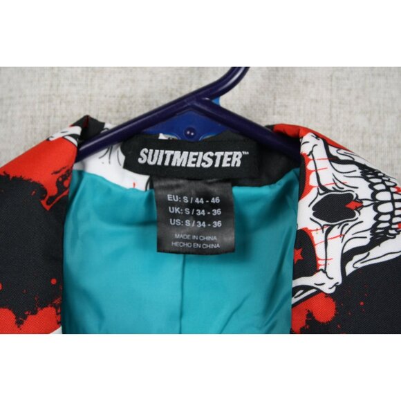 Men's Suitmeister Skull Blazer with Matching Tie Size Small - Picture 2 of 5